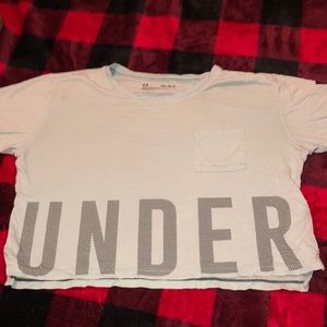 teal under armor crop tee